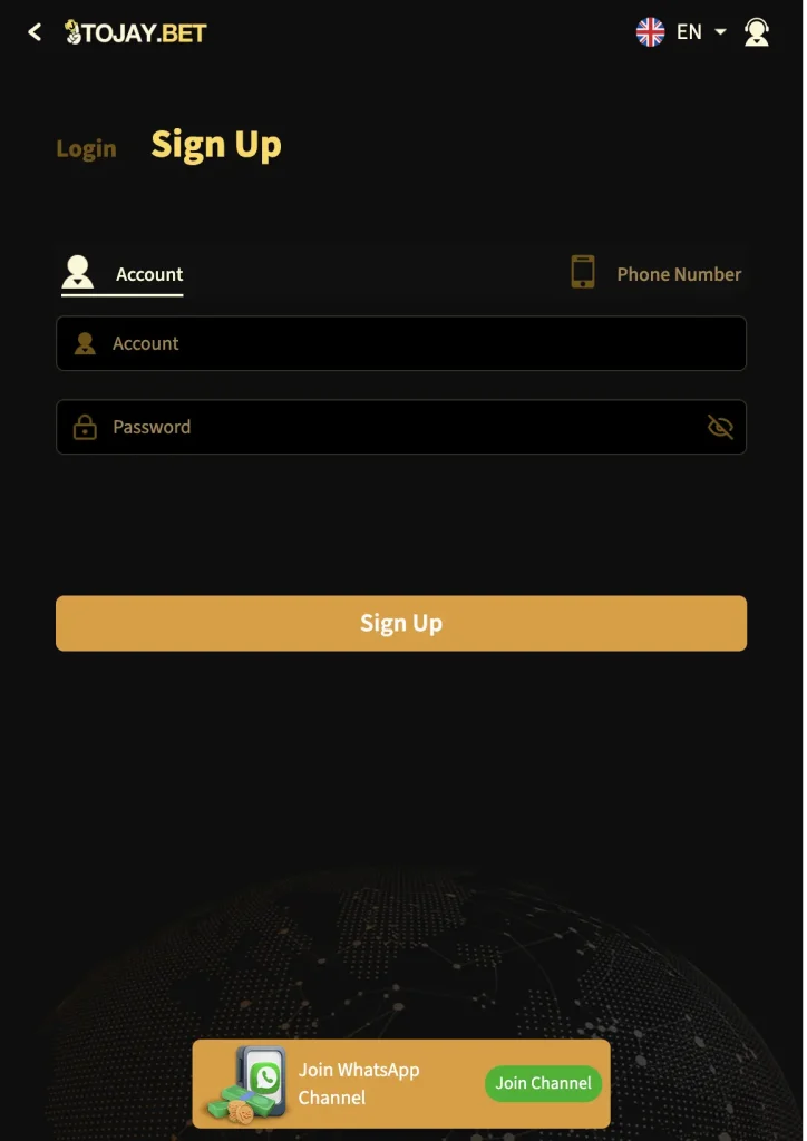Register on TOJAY Game
