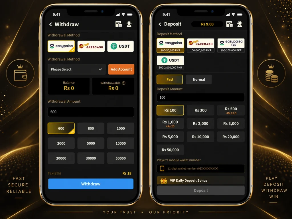 Deposit and withdraw on 2J Bet